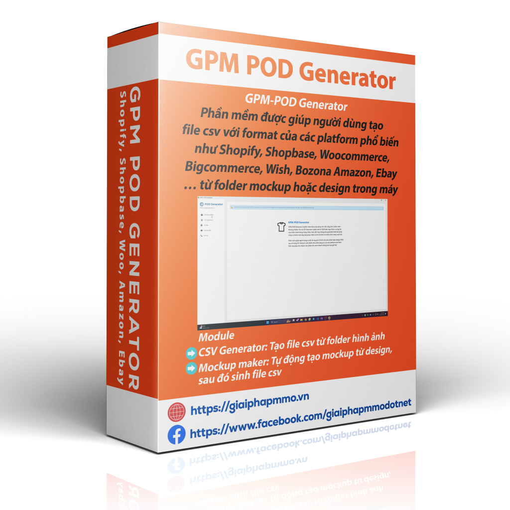 GPM POD Generator - Tạo csv từ hình ảnh mockup hoặc design cho POD